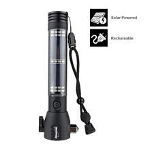 Énergie solaire de sécurité lampe de poche LED 3W Marteau lampe torche avec Power Bank