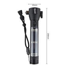 Énergie solaire de sécurité lampe de poche LED 3W Marteau lampe torche avec Power Bank