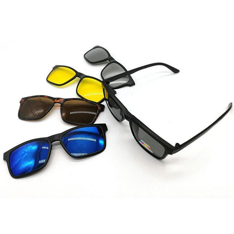 نظارات شمسية مع عدسات مغناطيسية سريعة التغيير 6 في 1